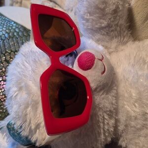 Stylish red and white anthropologie Sunglasses